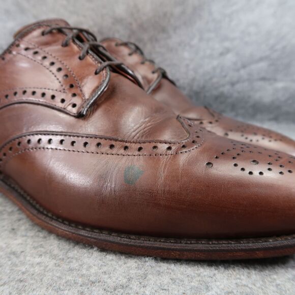 Allen Edmonds Shoes Mens 9 Oxford Cap Toe Brogue Wingtip Classic Hinsdale Brown main image 13